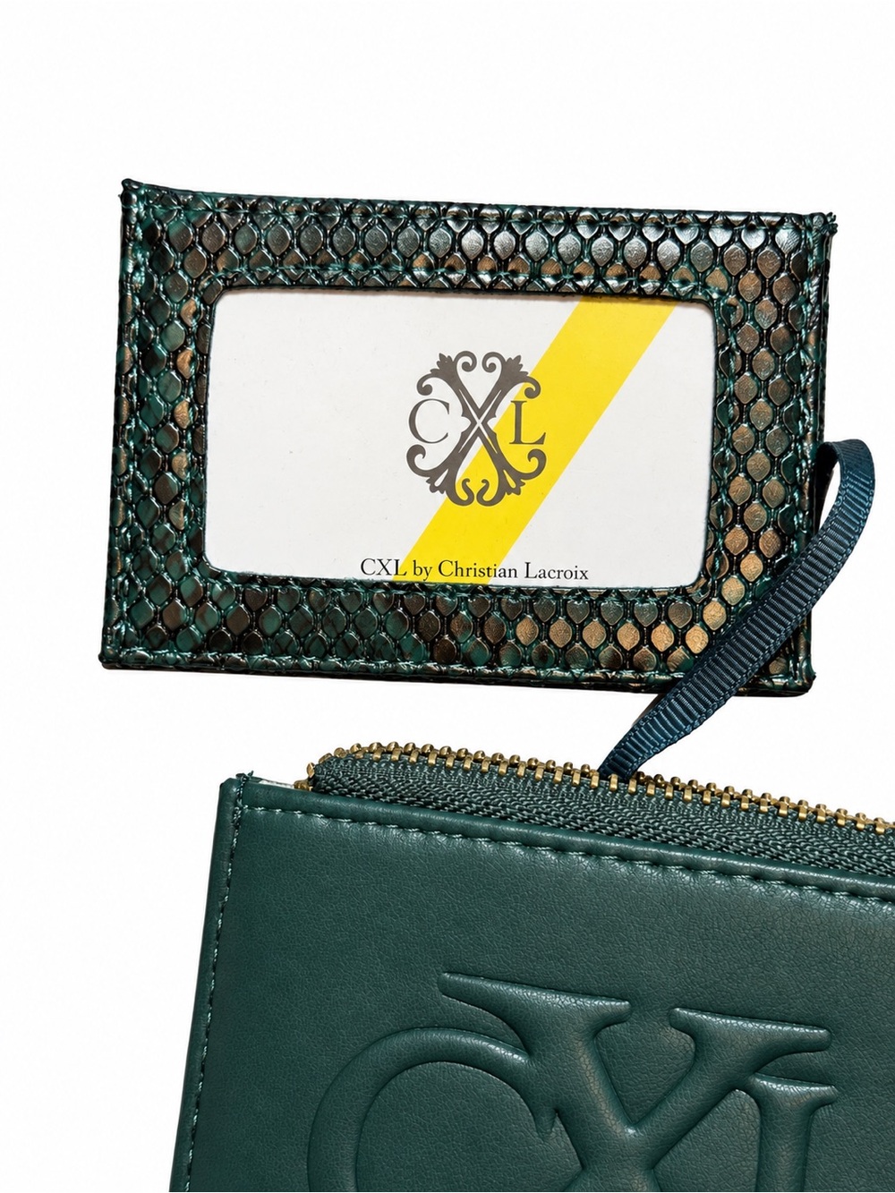 CXL Christian Lacroix NWT Teal Python Zip Around Wallet Card Holder - Picture 4 of 6
